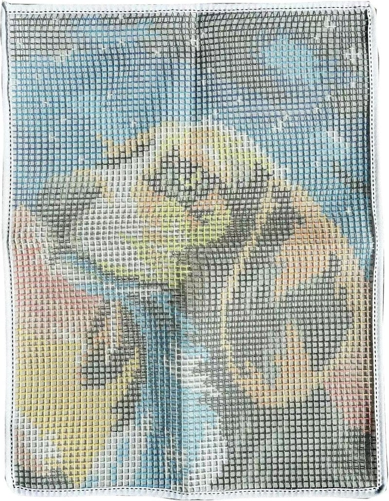 GLAECYY Latch Hook Kits Rug Crochet Yarn Kit Cushion Colour Pre-Printed Canvas Rug Needlework DIY Hook and Latch Kit (Star Dog) - Image 4